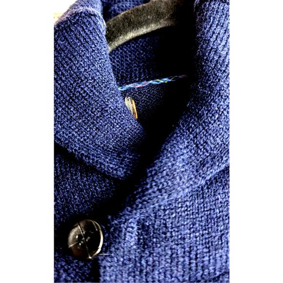 Ben Sherman mens textured sweater Navy chest46"C back29" sleeve26" lambswool EUC - Picture 2 of 5